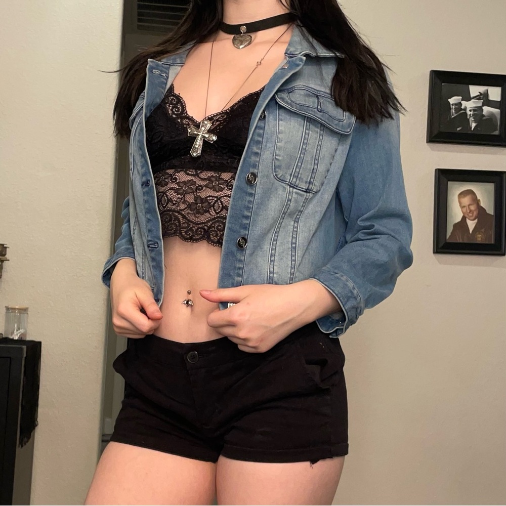 BEBE BLUE JEAN JACKET LARGE - Picture 4 of 5